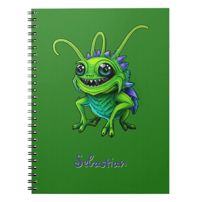 Cuaderno Alien Grille grün personalisierbar - (Frente)