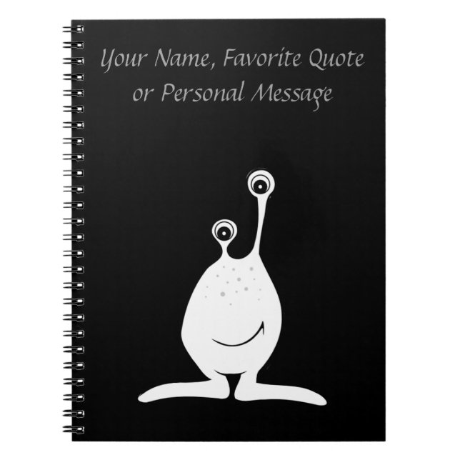 Cuaderno Alien - Personaje de dibujos animados personalizad (Frente)
