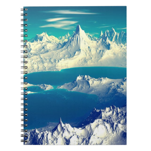 Cuaderno Alien Planet - Material gráfico de computadora 3D. (Frente)