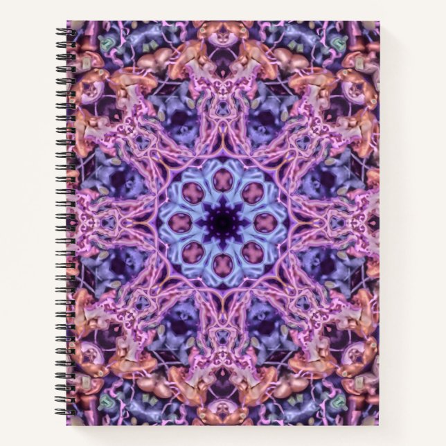 Cuaderno Alien Purple Psychedelic Kaleidoscopic Mandala (Anverso)