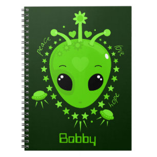 Cuaderno Alienígena lindo Paz Esperanza Amor Kawaii