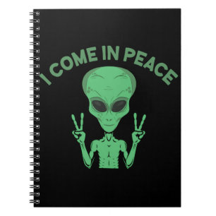 Cuaderno Alienígena Verde Que Vengo En Paz OVNI Extraterres