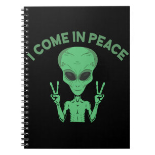 Cuaderno Alienígena Verde Que Vengo En Paz OVNI Extraterres