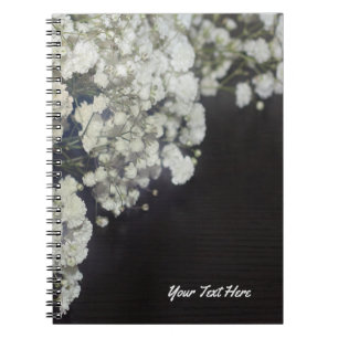 Cuaderno Aliento de Bebé y Madera Oscura Floral Elegante Pe