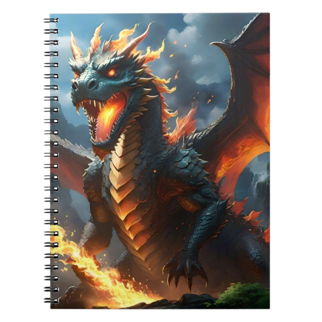 Cuaderno "Aliento de Infierno: La Llama del Dragón" (Frente)