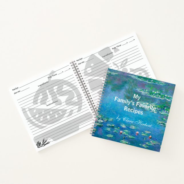 Cuaderno Alilies de agua, recetas de Claude Monet (Interior)