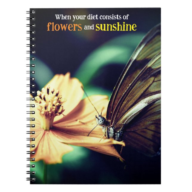 Cuaderno Alimentación de mariposa en la flor (Frente)