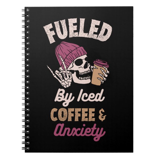 Cuaderno Alimentado Por El Café Y La Ansiedad Helados (Frente)