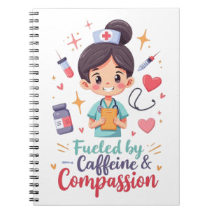Cuaderno Alimentado por la cafeína y la compasión - Pastel
