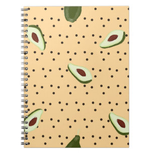 Cuaderno Alimentos saludables. Patrón de aguacate sin incon