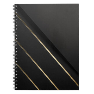 Cuaderno Alineación Dorada — Negro y Dorado Minimalista