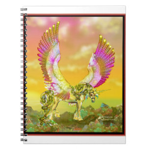 Cuaderno alitas púrpuras de jurel de unicornio
