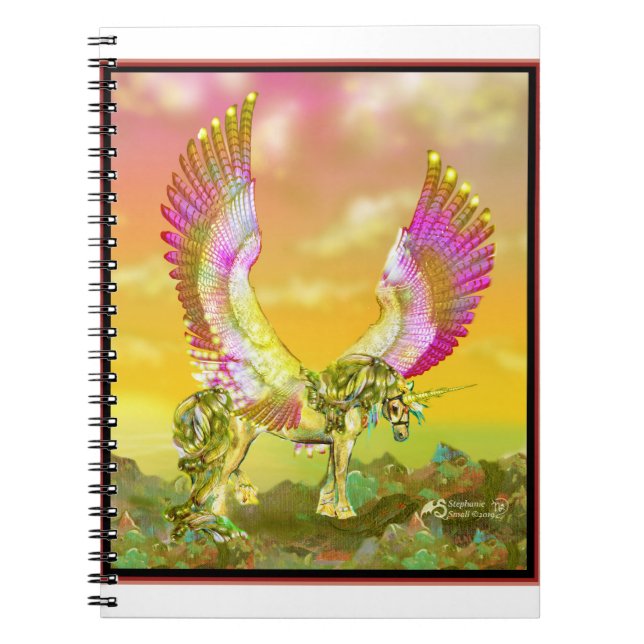 Cuaderno alitas púrpuras de jurel de unicornio (Frente)