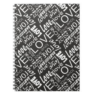Cuaderno Alive Black and White Gallery Love Words Art