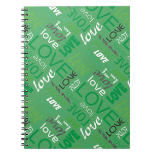 Cuaderno Alive Green Gallery Love Words Art