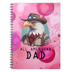 Cuaderno All American Dad 4 of July Bald Eagle Bandera de E