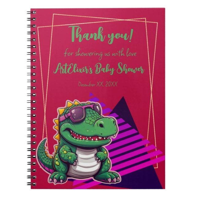 Cuaderno Alligator Guay Kawaii Retro Vibe Baby Shower (Frente)