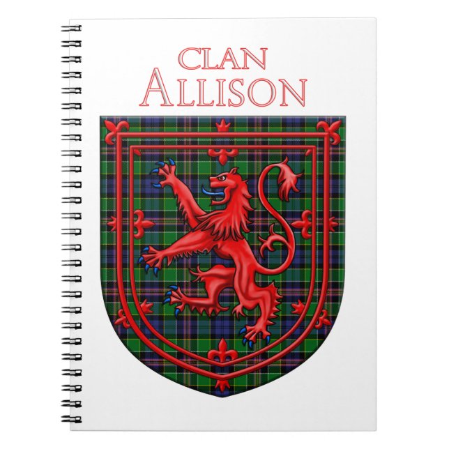 Cuaderno Allison Tartan Scottish Plaid Lion Rampant (Frente)