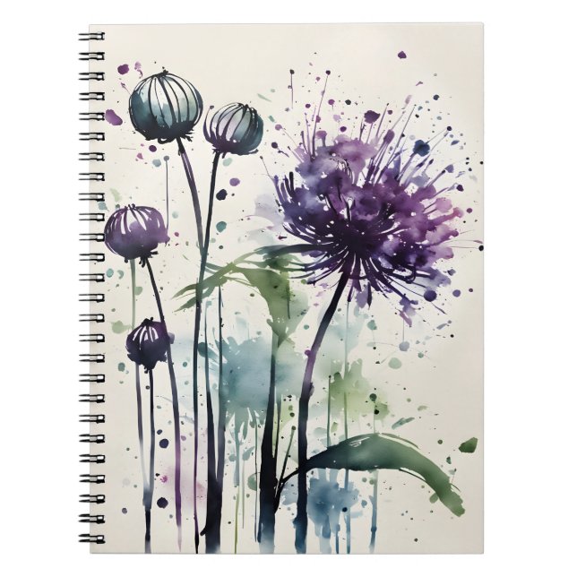Cuaderno Allium - Flores acuarela (Frente)
