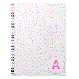 Cuaderno Allover Sprinkles Pink Multi Inicial Notebook