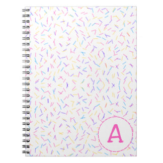 Cuaderno Allover Sprinkles Pink Multi Inicial Notebook