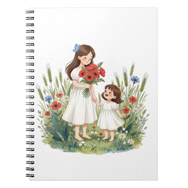Cuaderno Alma de flor silvestre – Niñas y flores silvestres (Frente)