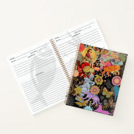 Cuaderno Alma Gitana Botánica Floral Bohemia Negra Collage