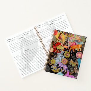 Cuaderno Alma Gitana Botánica Floral Bohemia Negra Collage