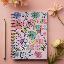 Cuaderno Alma llena de sol personalizable rosa