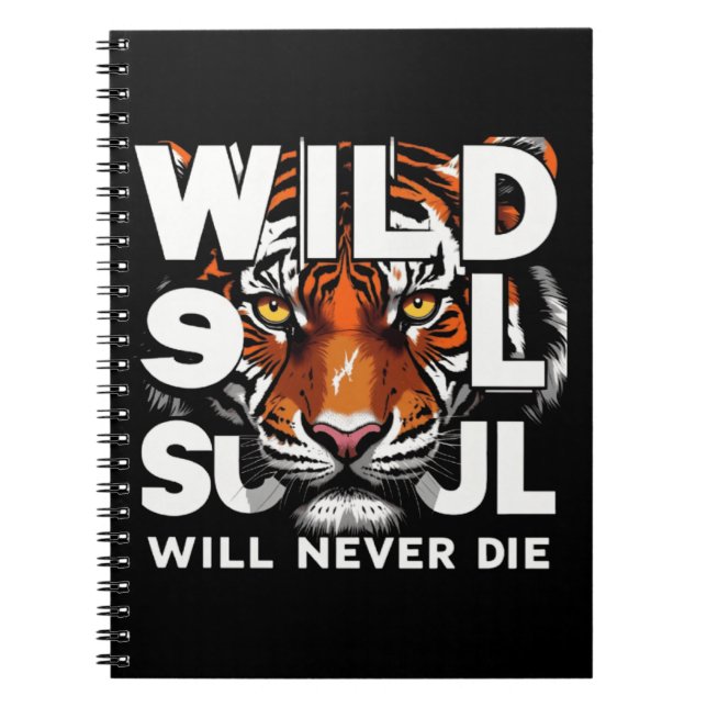 Cuaderno "Alma salvaje - Fierce Tigre Ojos Arte Motivaciona (Frente)