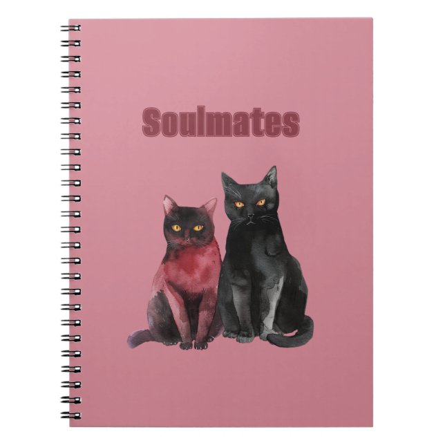 Cuaderno Almas Gemelas Gatos Rojos Negros (Frente)
