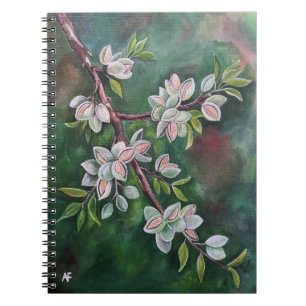 Cuaderno Almendras en una Rama de Otoño Pintura de Alfred F