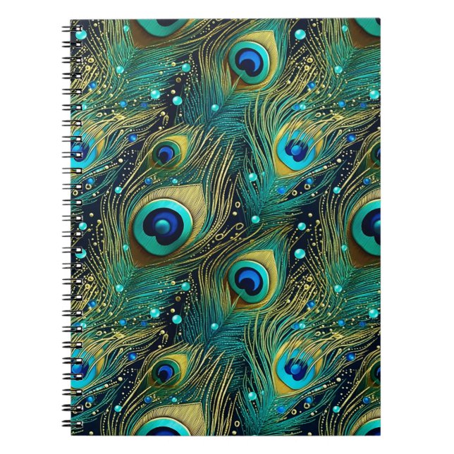 Cuaderno Almohada de lanzamiento de pasión de pavo real (Frente)