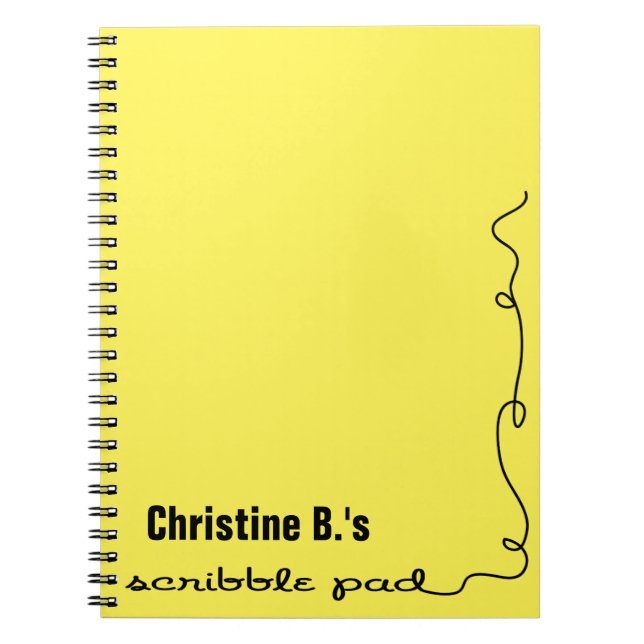 Cuaderno Almohadilla personalizada de guijarros amarillos (Frente)