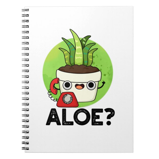 Cuaderno Aloe Planta Divertida Hola Juego de Palabras  (Frente)