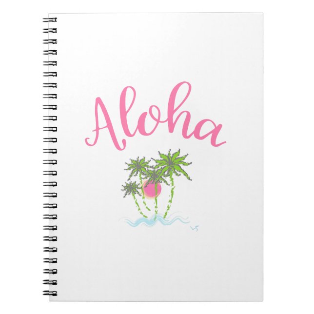 Cuaderno Aloha Beach Bebidas en Summera de estilo hawaiano (Frente)