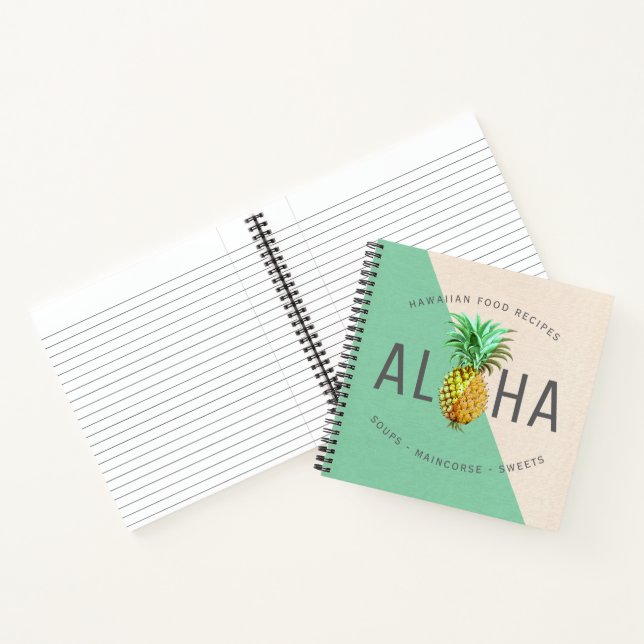 Cuaderno Aloha Con Ilustracion Vintage De PineApple (Interior)