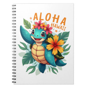 Cuaderno Aloha Hawaii-Shirt Mujeres Chicas de tortugas mari
