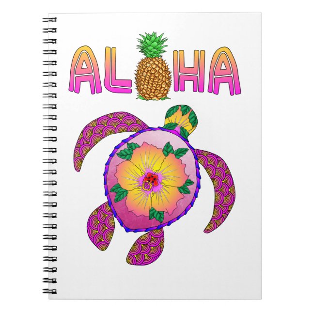 Cuaderno Aloha Hawaiian Honu Turtle (Frente)