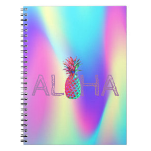 Cuaderno Aloha Piña Hawaiana Ómbre Holográfica