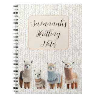 Cuaderno Alpacas con suéteres personalizados de punto