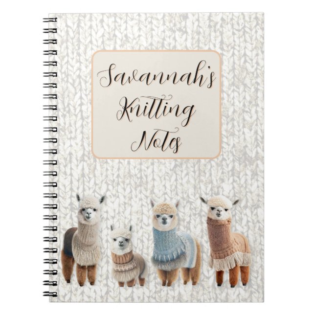 Cuaderno Alpacas in Sweaters Personalized Knitting  (Frente)