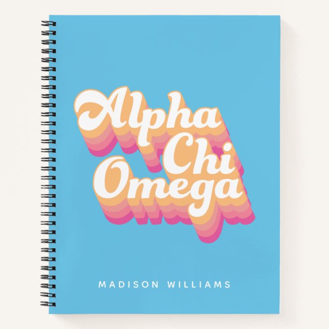 Cuaderno Alpha Chi Omega | Escritura Groovy (Anverso)