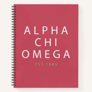 Cuaderno Alpha Chi Omega   Est. 1885