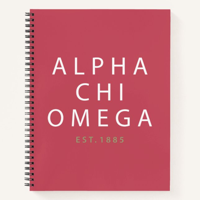 Cuaderno Alpha Chi Omega | Este. 1885 (Anverso)
