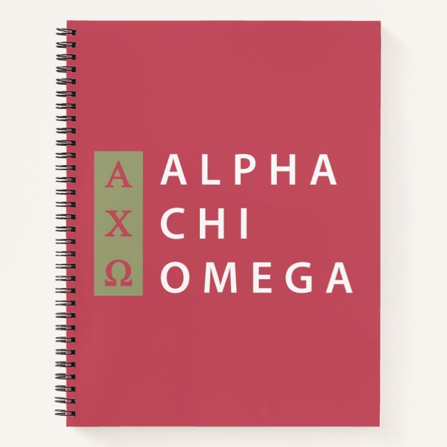 Cuaderno Alpha Chi Omega | Logotipo apilado (Anverso)