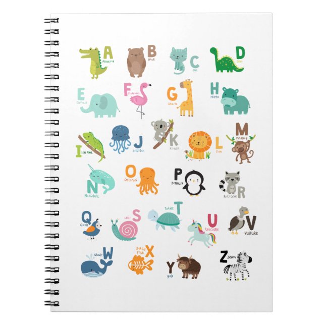 Cuaderno Alphabet Animal Doodle (Frente)
