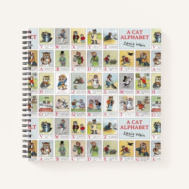 Cuaderno Alphabet Cat, Louis Wain (Anverso)