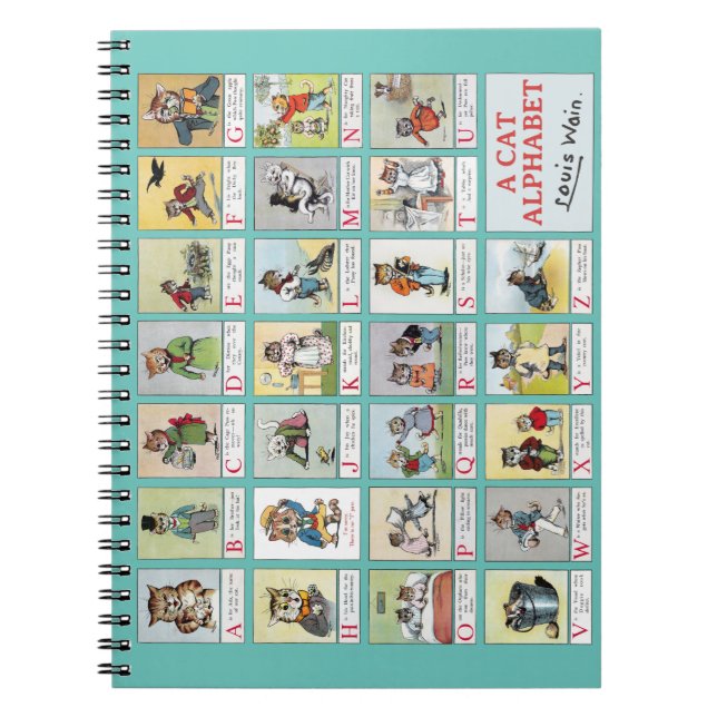 Cuaderno Alphabet Cat, Louis Wain (Frente)