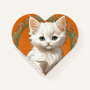 Cuaderno Alphonse Mucha Art Nouveau Gatito Blanco